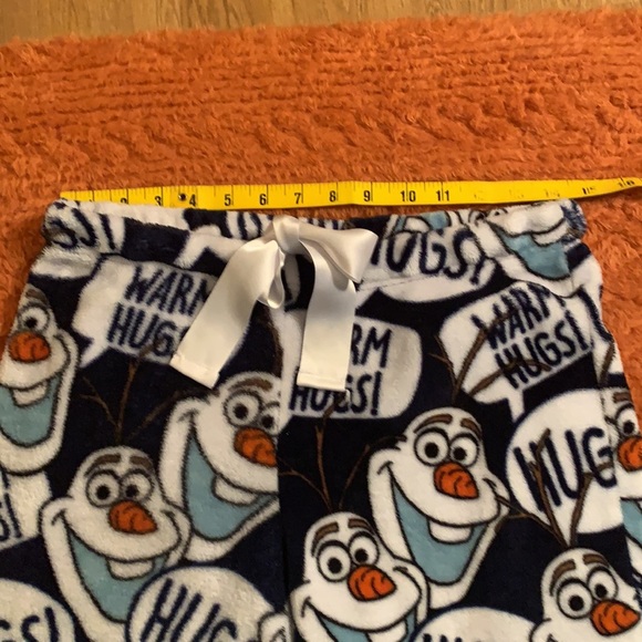 DISNEY Olaf Snowman Small PJ Bottoms Jammie Pants with ribbon tie at waist - Picture 7 of 15
